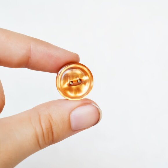 Water Effect Orange Button Pin Accessory - Picture 2 of 4